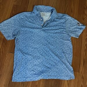 Peter Millar‎ Blue Golf Men's Short Sleeve Embroidered Polo Shirt Preppy Size S